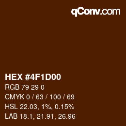 Color code: HEX #4F1D00 | qconv.com