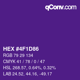 Color code: HEX #4F1D86 | qconv.com