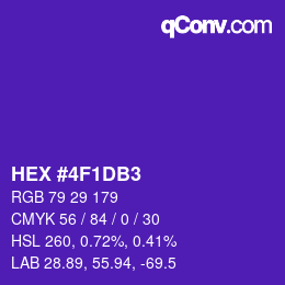 Color code: HEX #4F1DB3 | qconv.com
