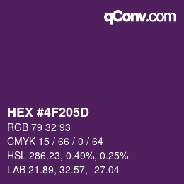 カラーコード: HEX #4F205D | qconv.com
