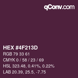Farbcode: HEX #4F213D | qconv.com