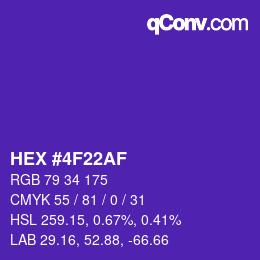 Color code: HEX #4F22AF | qconv.com