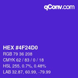 Color code: HEX #4F24D0 | qconv.com