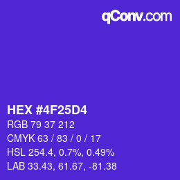 カラーコード: HEX #4F25D4 | qconv.com
