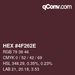 Color code: HEX #4F262E | qconv.com