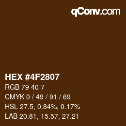Color code: HEX #4F2807 | qconv.com