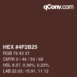 Color code: HEX #4F2B25 | qconv.com