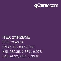 Color code: HEX #4F2B5E | qconv.com