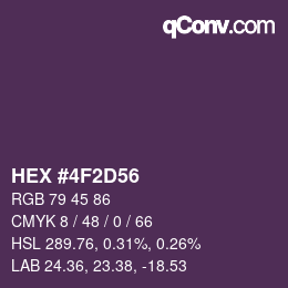 Color code: HEX #4F2D56 | qconv.com