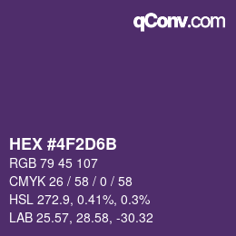 カラーコード: HEX #4F2D6B | qconv.com