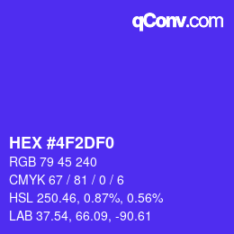 颜色代码: HEX #4F2DF0 | qconv.com