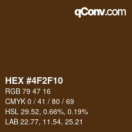 Farbcode: HEX #4F2F10 | qconv.com