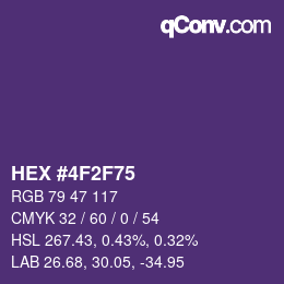 Farbcode: HEX #4F2F75 | qconv.com