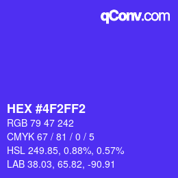 Color code: HEX #4F2FF2 | qconv.com