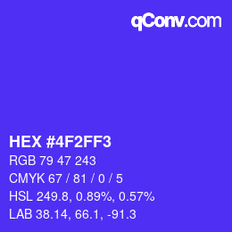 Color code: HEX #4F2FF3 | qconv.com