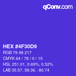 Color code: HEX #4F30D9 | qconv.com