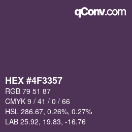 カラーコード: HEX #4F3357 | qconv.com