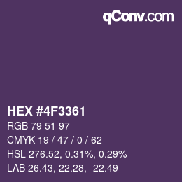 颜色代码: HEX #4F3361 | qconv.com