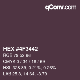 カラーコード: HEX #4F3442 | qconv.com