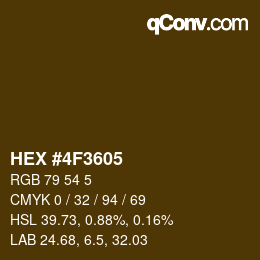 Color code: HEX #4F3605 | qconv.com