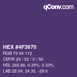 颜色代码: HEX #4F3670 | qconv.com