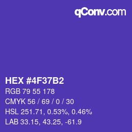 カラーコード: HEX #4F37B2 | qconv.com