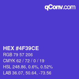 Color code: HEX #4F39CE | qconv.com