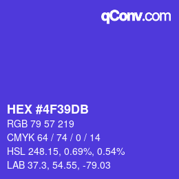 Color code: HEX #4F39DB | qconv.com
