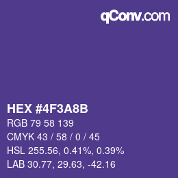 カラーコード: HEX #4F3A8B | qconv.com