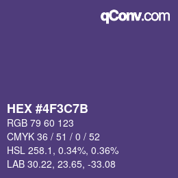 Color code: HEX #4F3C7B | qconv.com