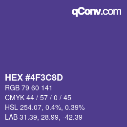 カラーコード: HEX #4F3C8D | qconv.com