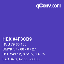 Color code: HEX #4F3CB9 | qconv.com