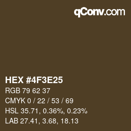 Color code: HEX #4F3E25 | qconv.com