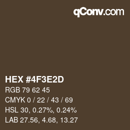 Color code: HEX #4F3E2D | qconv.com
