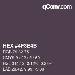 Color code: HEX #4F3E4B | qconv.com