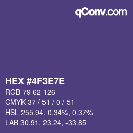 Color code: HEX #4F3E7E | qconv.com