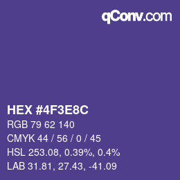Color code: HEX #4F3E8C | qconv.com