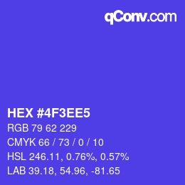 カラーコード: HEX #4F3EE5 | qconv.com