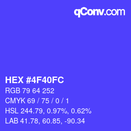 カラーコード: HEX #4F40FC | qconv.com