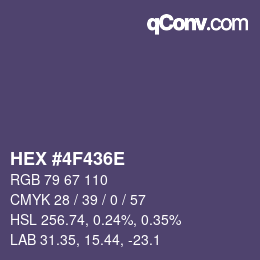 Color code: HEX #4F436E | qconv.com
