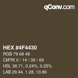 Color code: HEX #4F4430 | qconv.com