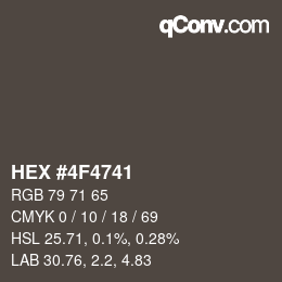 Código de color: HEX #4F4741 | qconv.com