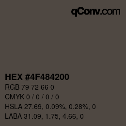 Color code: HEX #4F484200 | qconv.com