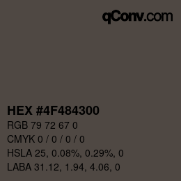 Color code: HEX #4F484300 | qconv.com