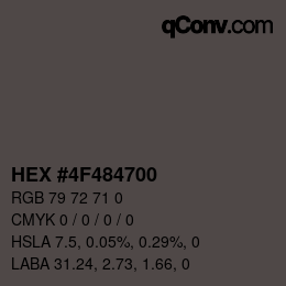 Color code: HEX #4F484700 | qconv.com