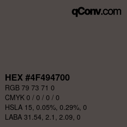 Color code: HEX #4F494700 | qconv.com