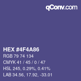 Color code: HEX #4F4A86 | qconv.com