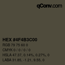 Color code: HEX #4F4B3C00 | qconv.com