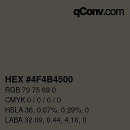Color code: HEX #4F4B4500 | qconv.com