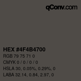 Color code: HEX #4F4B4700 | qconv.com
